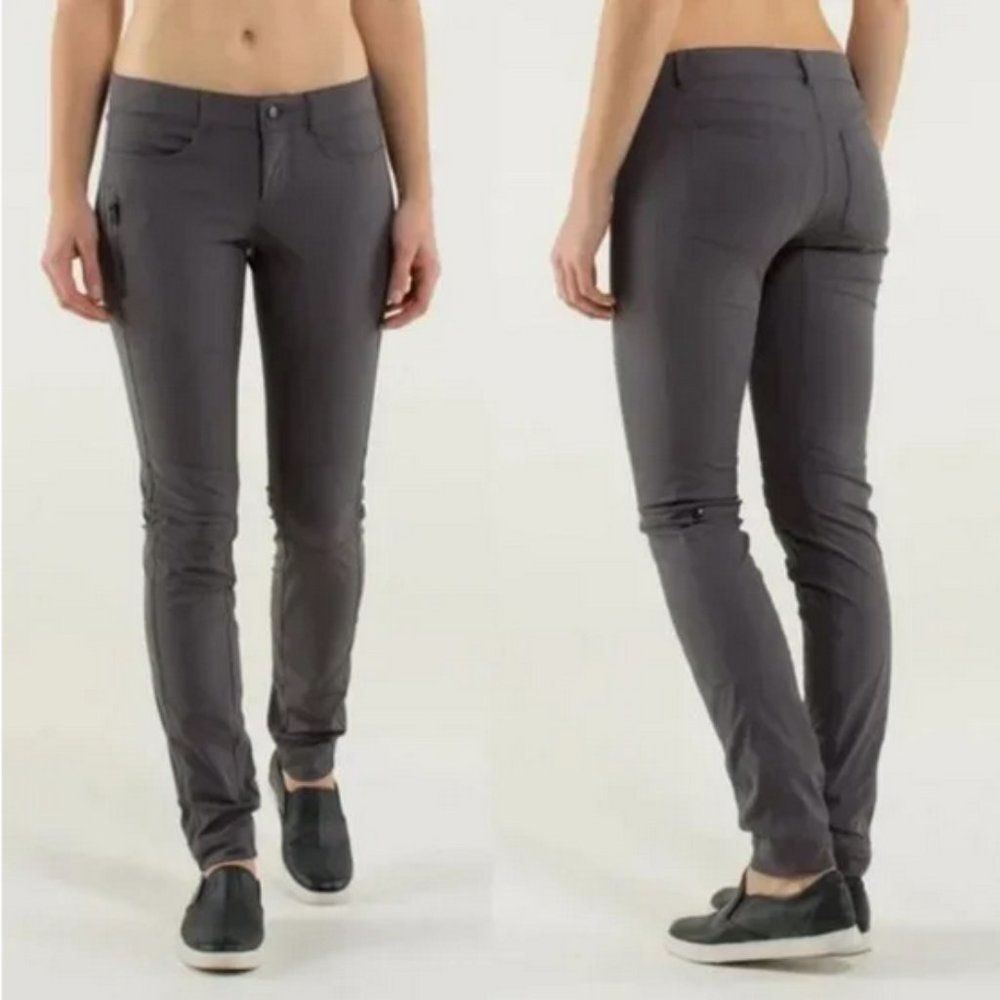 Lululemon Bust A Move Low Rise Soot Inkwell Gray Moto Pants